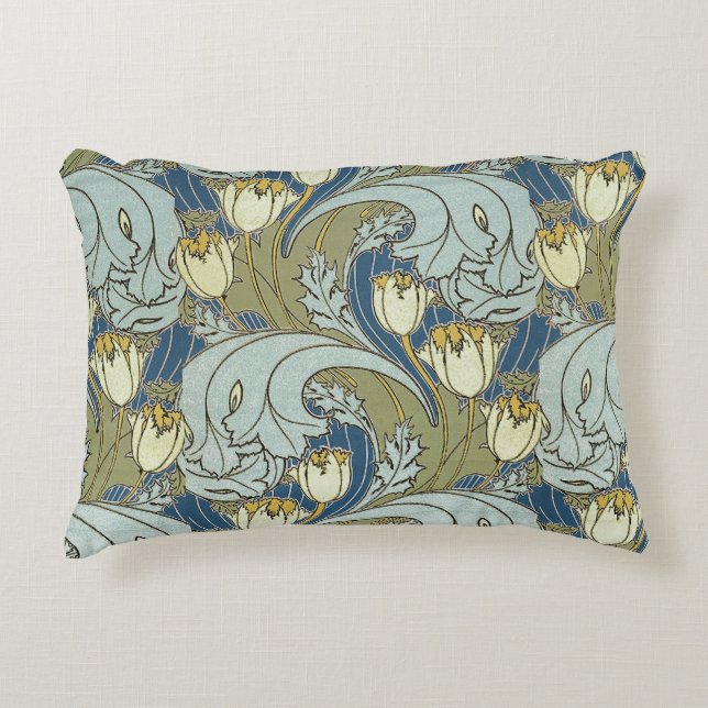 Vintage Charles Voysey Tulip Accent Kussen (Voorkant)