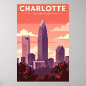 Vintage Charlotte North Carolina Poster (Voorkant)