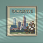 Vintage Charlotte North Carolina Poster
