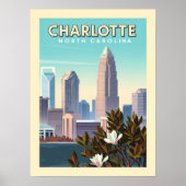 Vintage Charlotte North Carolina Poster (Voorkant)