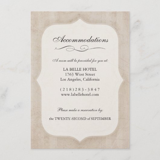 Vintage Charm Cream Monogram Trouw Bijlage (Voorkant)