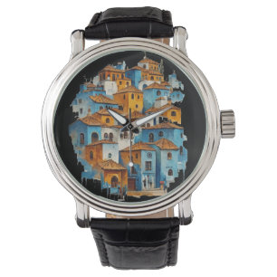 Vintage Charm of Chefchaouen Horloge