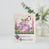 Vintage charmante valentijn feestdagenkaart (Staand voorkant)