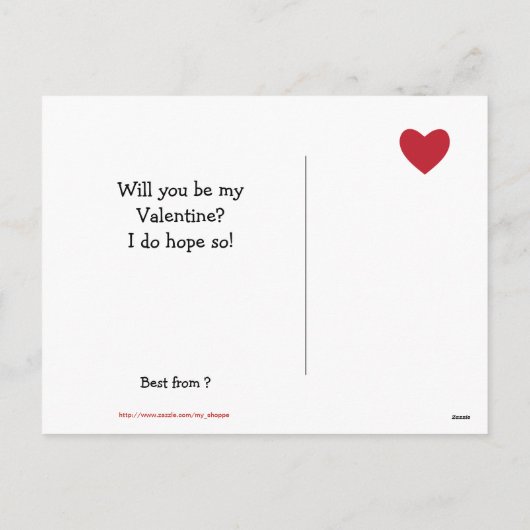 Vintage charmante valentijn feestdagenkaart (Achterkant)