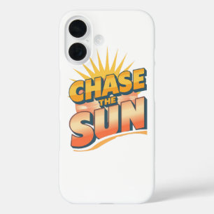 Vintage "Chase the Sun" Positieve Energie iPhone 16 Hoesje
