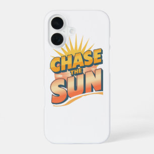 Vintage "Chase the Sun" Positieve Energie iPhone 16 Hoesje