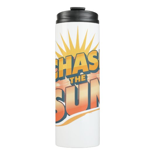 Vintage "Chase the Sun" Positive Energy Thermosbeker (Voorkant)