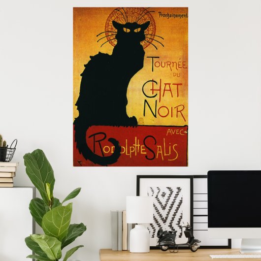 Vintage Chat Noir Poster (Thuiskantoor)
