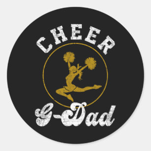 Vintage Cheer G Vader Cheerleader Liefhebber Vader Ronde Sticker