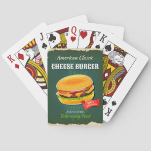 Vintage Cheeseburger Ad Pokerkaarten