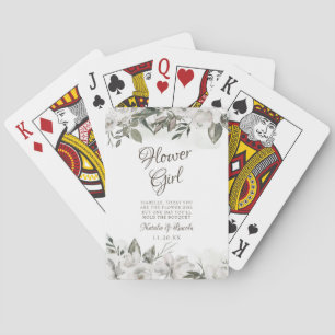 Vintage Cherish Bloemenmeisje Citaat Gepersonalise Pokerkaarten