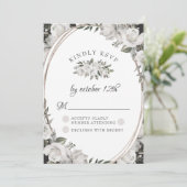 Vintage Cherish Witte Bloem Bruiloft RSVP Kaart (Staand voorkant)