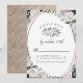 Vintage Cherish Witte Bloem Bruiloft RSVP Kaart (Voorkant / Achterkant)
