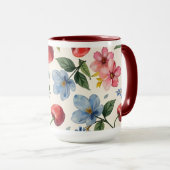 Vintage Cherry and Floral Coffee Mug Mok (Voorkant rechts)