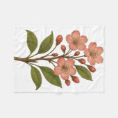 Vintage Cherry Blossom Fleece Blanket | Soft (Voorkant (Horizontaal))