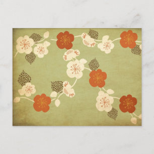 Vintage cherry blossom flowers Postcard Briefkaart