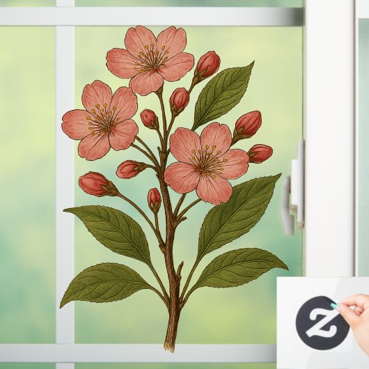 Vintage Cherry Blossom Raamsticker (Huis)