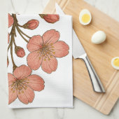Vintage Cherry Blossom Theedoek (Quarter Fold)