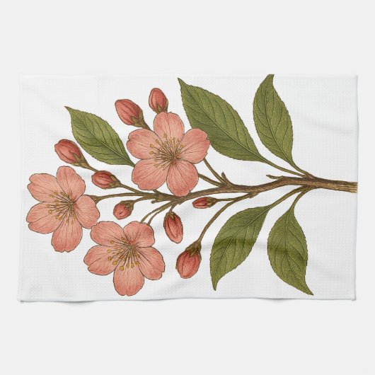 Vintage Cherry Blossom Theedoek (Horizontaal)