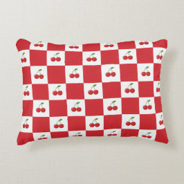 Vintage Cherry Gingham: Coquette Cottagecore Accent Kussen