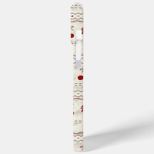 Vintage Cherry Lace Pattern iPhone Case  (Achterkant / Links)