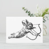 Vintage Cherub Cupid Liefde Kaart (Staand voorkant)