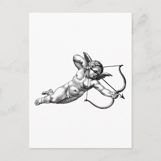 Vintage Cherub Cupid Love Briefkaart (Voorkant)