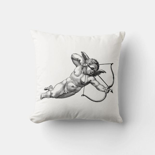 Vintage Cherub Cupid Love Sierkussen (Voorkant)