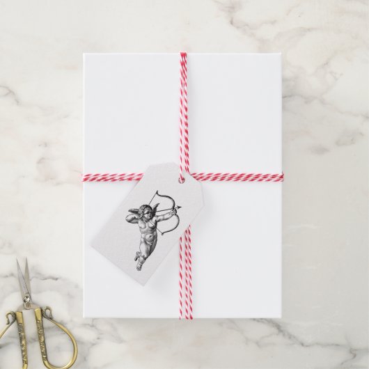 Vintage Cherub Cupido Liefde Cadeaulabel (Met Touw)