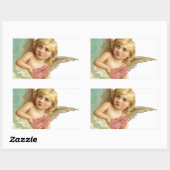 Vintage Cherub en Cresent Moon Rechthoekige Sticker (Vel)