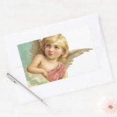 Vintage Cherub en Cresent Moon Rechthoekige Sticker (Envelop)