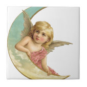 Vintage Cherub en Cresent Moon Tegeltje (Voorkant)