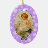 Vintage Cherub Keramisch Ornament (Achterkant)