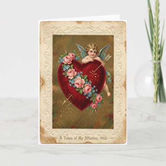 Vintage Cherub Love Arrow Kaart (Voorkant)