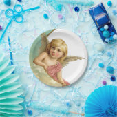 Vintage Cherub Maan Papieren Bordje (Feest)