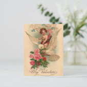 Vintage Cherub Mijn Valentijn Feestdagenkaart (Staand voorkant)