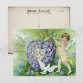 Vintage Cherub Valentijn Briefkaart (Voorkant / Achterkant)