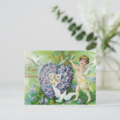 Vintage Cherub Valentijn Briefkaart (Staand voorkant)