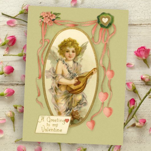 Vintage Cherub Valentijn Briefkaart