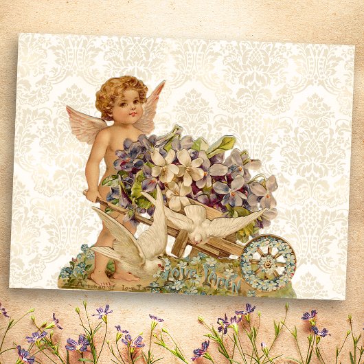 Vintage Cherub Valentijn Briefkaart