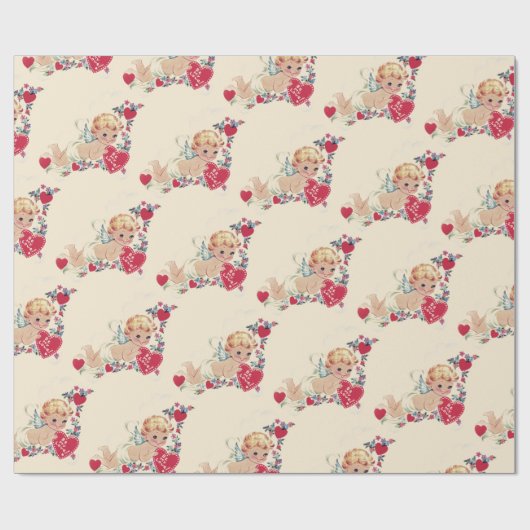 Vintage Cherub Valentijn Cadeaupapier (Vlak)
