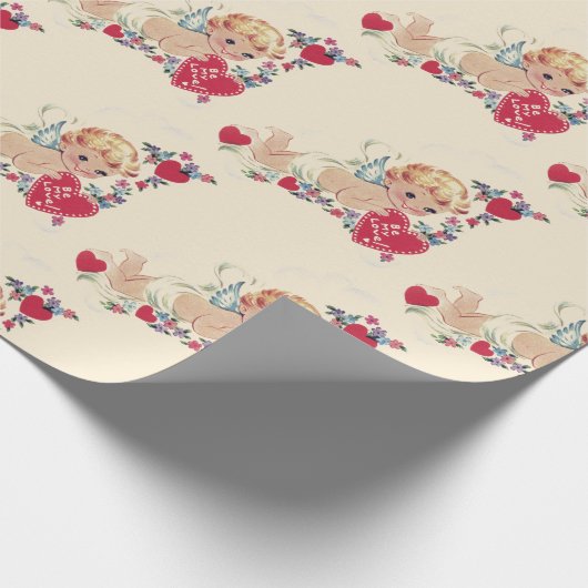 Vintage Cherub Valentijn Cadeaupapier (Hoek)