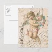Vintage cherub Valentine postcard Feestdagenkaart (Voorkant / Achterkant)
