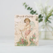 Vintage cherub Valentine postcard Feestdagenkaart (Staand voorkant)