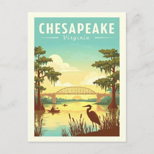 Vintage Chesapeake Virginia Briefkaart (Voorkant)