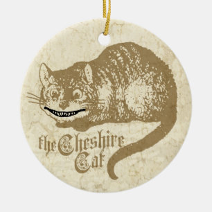 Vintage Cheshire Cat Keramisch Ornament
