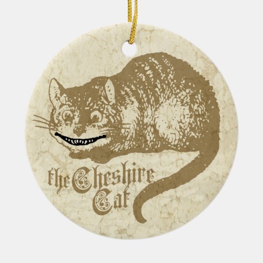 Vintage Cheshire Cat Keramisch Ornament (Voorkant)