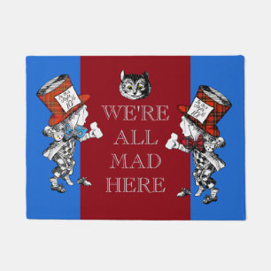 Vintage Cheshire Cat Mad Hatter Deurmat