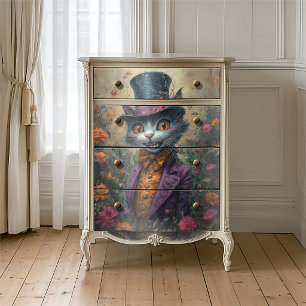 Vintage Cheshire Kat Mad Hatter Theepartij Gotisch Tissuepapier