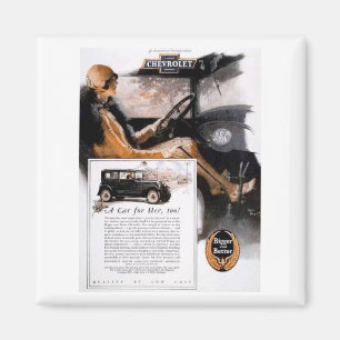 Vintage Chevrolet Ad met vrouw Magneet